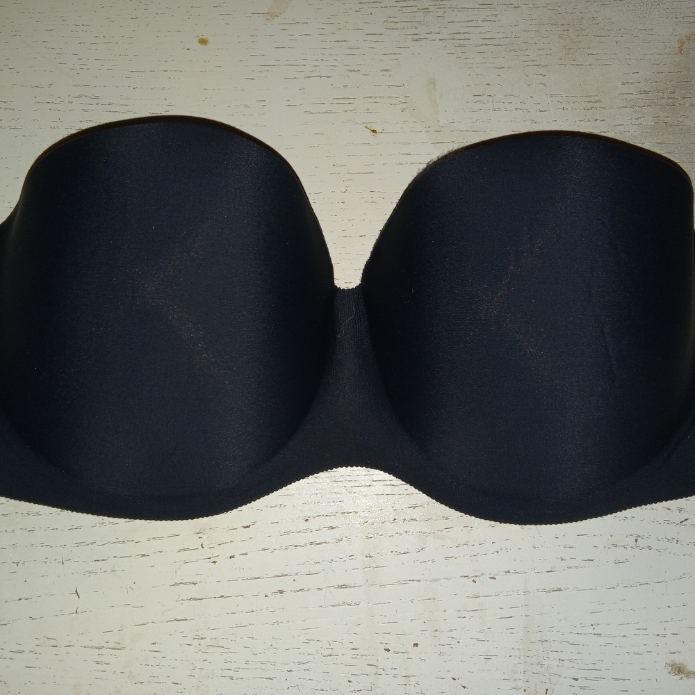 Feline Lingerie Solid Black Strapless Bra Sz 36B